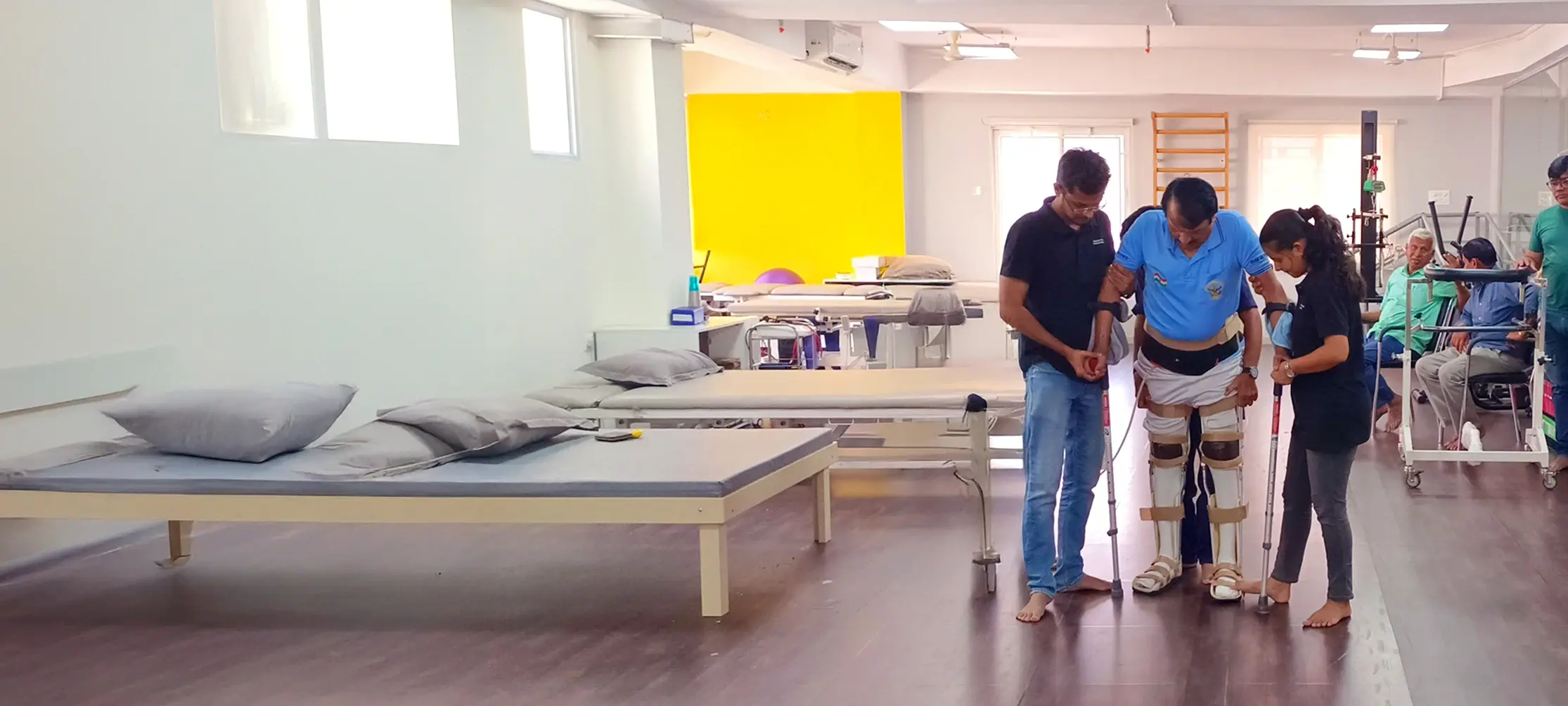 A patient receives neurological physiotherapy, occupational therapy, speech and cognitive support at Apricot Care Assisted Living and Rehabilitation in Pune